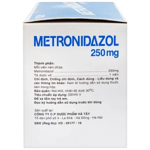 Viên nén Metronidazol 250mg Hataphar điều trị các chứng nhiễm khuẩn, viêm lợi (50 vỉ x 10 viên)