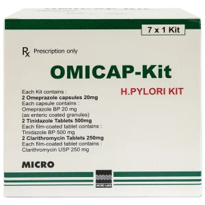Thuốc Omicap-Kit Micro điều trị viêm dạ dày mãn tính, loét dạ dày - tá tràng (7 kít)