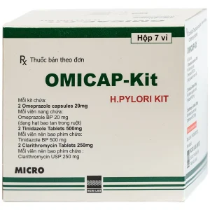 Thuốc Omicap-Kit Micro điều trị viêm dạ dày mãn tính, loét dạ dày - tá tràng (7 kít)