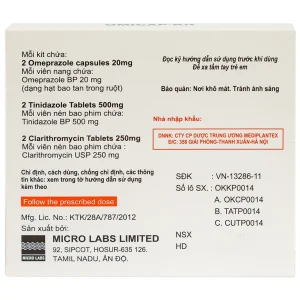 Thuốc Omicap-Kit Micro điều trị viêm dạ dày mãn tính, loét dạ dày - tá tràng (7 kít)