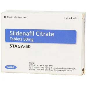 Thuốc Sildenafil Citrate STAGA-50 Stallion điều trị rối loạn cương dương (1 vỉ x 4 viên)