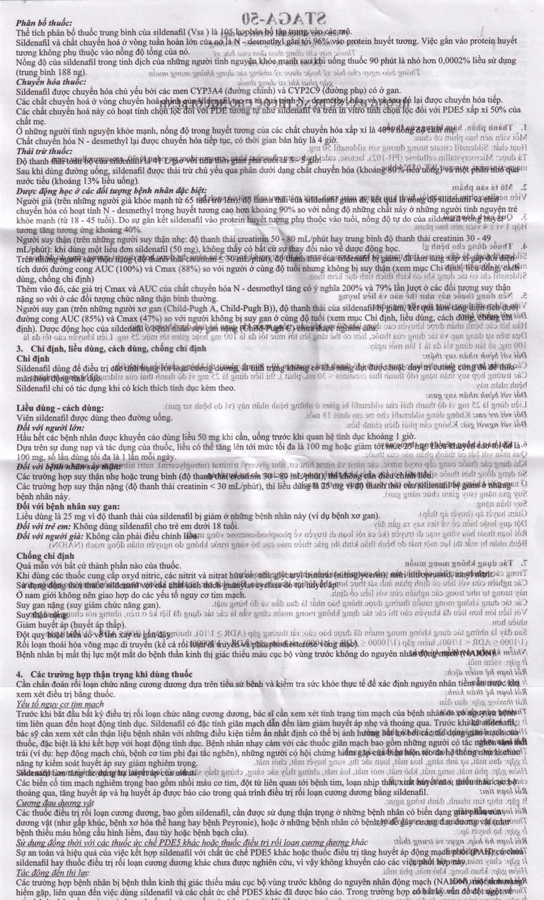 Thuốc Sildenafil Citrate STAGA-50 Stallion điều trị rối loạn cương dương (1 vỉ x 4 viên)