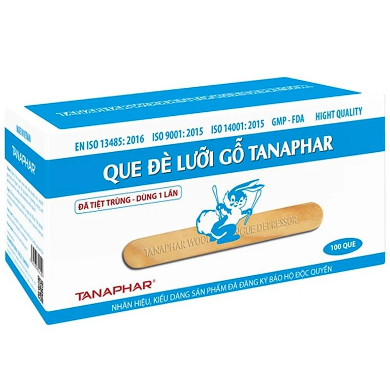 Que đè lưỡi gỗ Tanaphar dùng để khám miệng, lưỡi, họng (100 que)