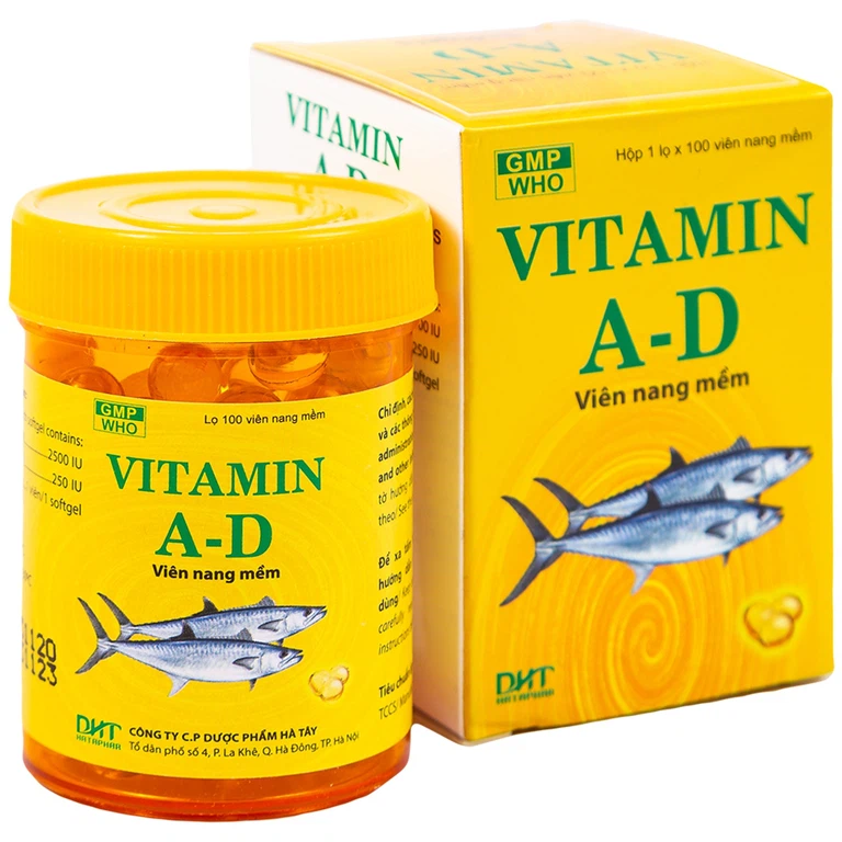 Thuốc Vitamin A-D Hataphar phòng và điều trị thiếu Vitamin A và D (100 viên)