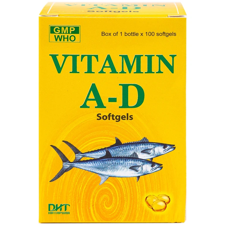 Thuốc Vitamin A-D Hataphar phòng và điều trị thiếu Vitamin A và D (100 viên)