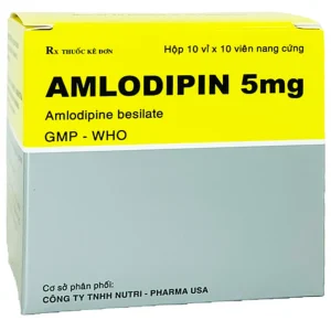 Thuốc Amlodipin 5mg Vidipha điều trị tăng huyết áp, đau thắt ngực (10 vỉ x 10 viên)