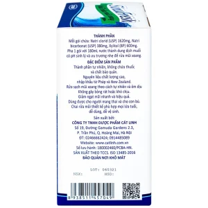 Muối rửa mũi xoang SinuFresh Cát Linh dùng cho khô mũi, ngạt mũi, chảy nước mũi (30 gói + 1 chai 180ml)