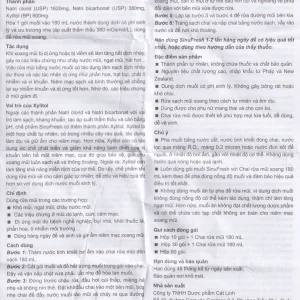Muối rửa mũi xoang SinuFresh Cát Linh dùng cho khô mũi, ngạt mũi, chảy nước mũi (30 gói + 1 chai 180ml)