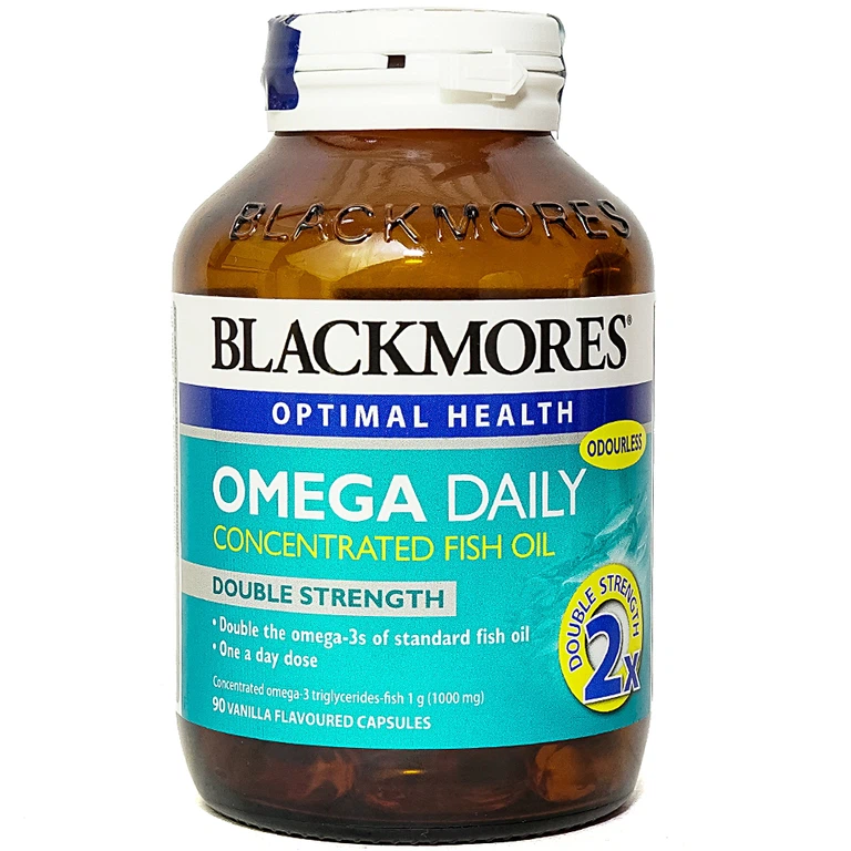Viên dầu cá Blackmores Omega Daily Concentrated Fish Oil bổ sung omega 3, nâng cao sức khỏe (90 viên)