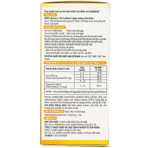 Viên nhai Kids Calcium+D3 Corbiere Sanofi giúp xương chắc khỏe (30 viên)
