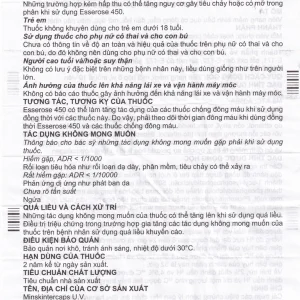 Thuốc Esserose 450 Minskintercaps cải thiện các triệu chứng bệnh lý gan (5 vỉ x 10 viên)