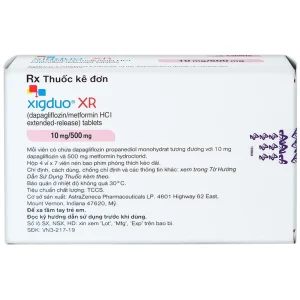 Thuốc Xigduo XR 10mg/500mg Astrazeneca cải thiện kiểm soát đường huyết (4 vỉ x 7 viên)