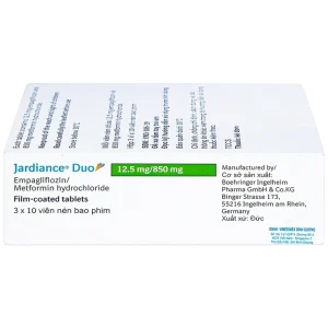 Thuốc Jardiance Duo 12.5mg/850mg Boehringer điều trị tiểu đường típ 2 (3 vỉ x 10 viên)