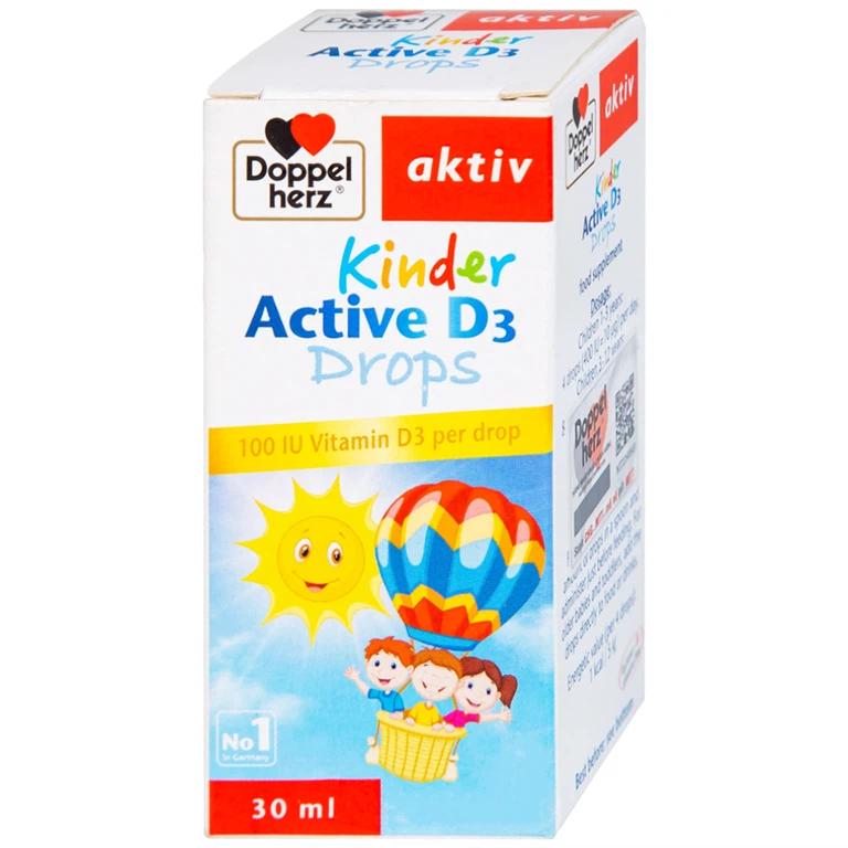 Siro Kinder Active D3 Drops Doppelherz Aktiv bổ sung vitamin D3, tăng cường sức đề kháng (30ml)