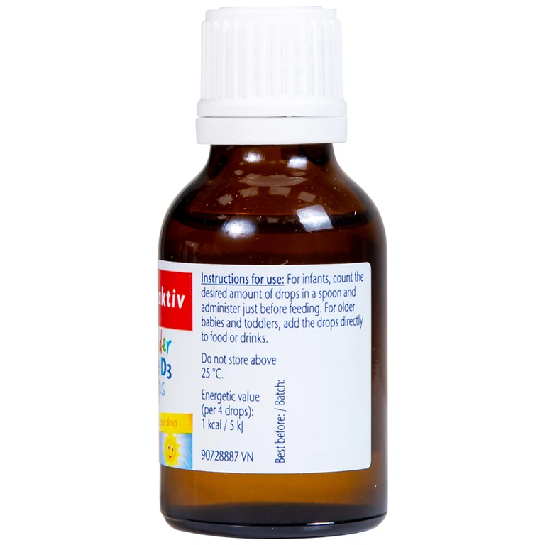 Siro Kinder Active D3 Drops Doppelherz Aktiv bổ sung vitamin D3, tăng cường sức đề kháng (30ml)