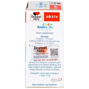 Siro Kinder Active D3 Drops Doppelherz Aktiv bổ sung vitamin D3, tăng cường sức đề kháng (30ml)