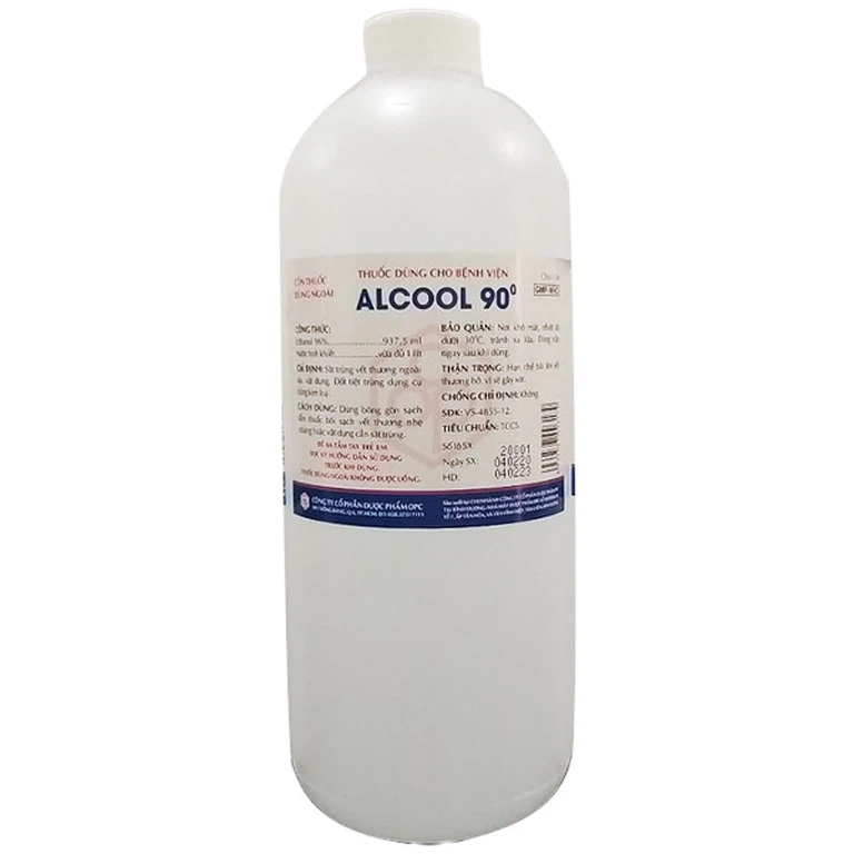 Cồn thuốc dùng ngoài Alcool 90 độ OPC sát trùng vết thương ngoài da, vật dụng (1L)