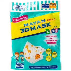 Khẩu trang Mayan 3D Mask Kids PM2.5 chống bụi PM2.5 và ngăn virus (5 cái)