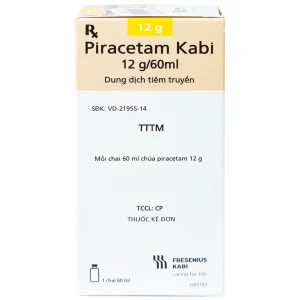 Dịch truyền Piracetam Kabi 12g/60ml Fresenius Kabi điều trị triệu chứng chóng mặt (60ml)