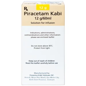 Dịch truyền Piracetam Kabi 12g/60ml Fresenius Kabi điều trị triệu chứng chóng mặt (60ml)
