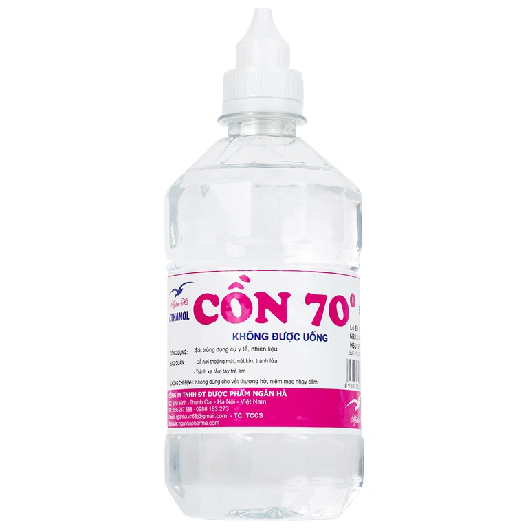 Cồn 70 độ Ngân Hà hỗ trợ sát trùng vết thương (500ml)