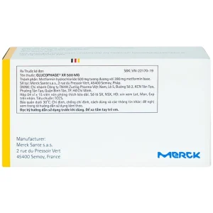 Thuốc Glucophage XR 500mg Merck điều trị tiểu đường típ 2 (4 vỉ x 15 viên)