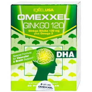 Viên uống Omexxel Ginkgo 120 ExxelUSA hỗ trợ cung cấp dưỡng chất cho não và cơ thể (3 vỉ x 10 viên)