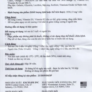 Viên uống Omexxel Calk2 Excelife bổ sung Canxi, Vitamin D3 (3 vỉ x 10 viên)
