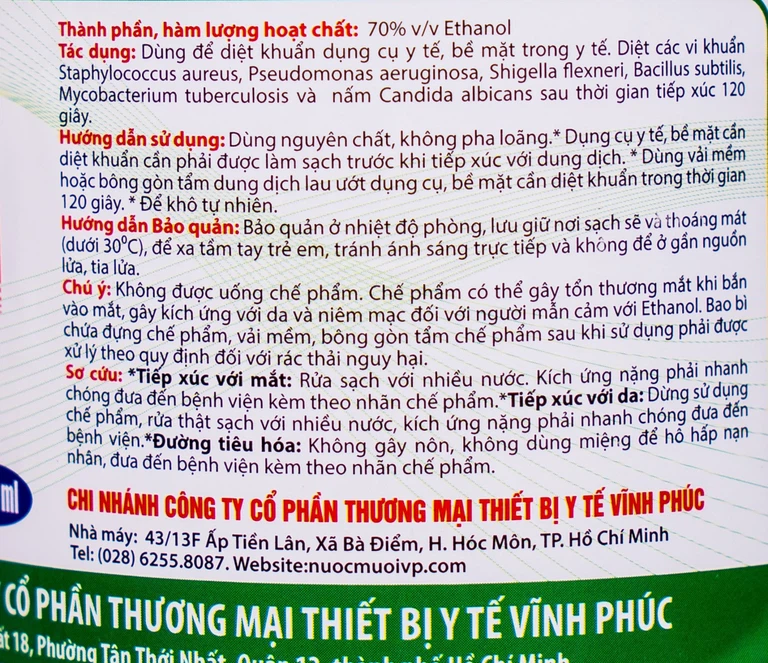 Cồn thuốc dùng ngoài Alcool 70 độ OPC sát trùng vết thương ngoài da (1L)