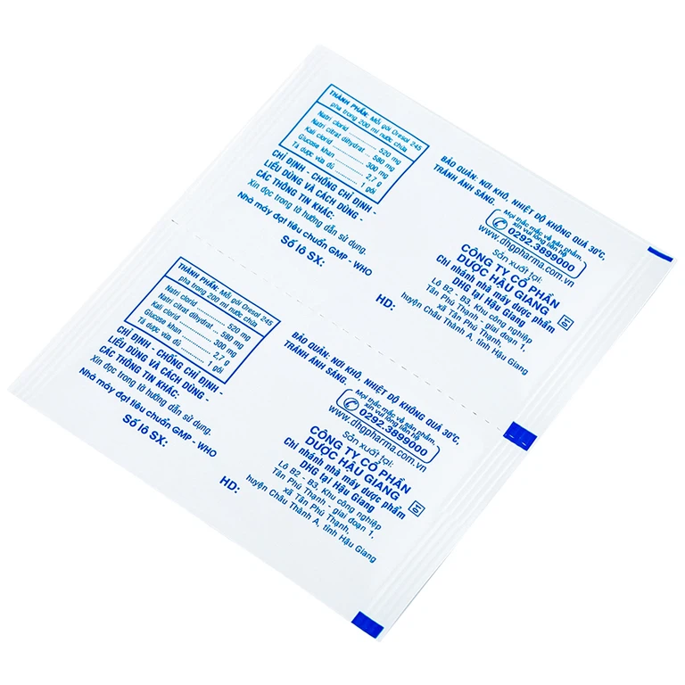 Bột pha uống Oresol 245 DHG Pharma bù nước, bổ sung chất điện giải, điều trị mất nước do tiêu chảy (20 gói x 4.1g)