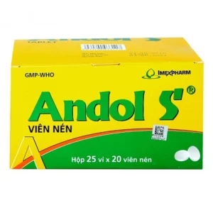 Thuốc Andol S Imexpharm điều trị các triệu chứng cảm sốt, nhức đầu (25 vỉ x 20 viên)