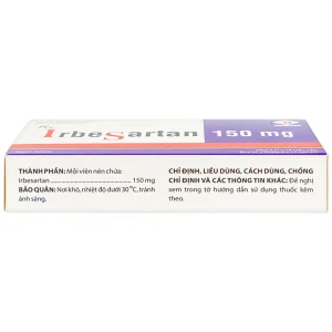 Thuốc Irbesartan 150mg Domesco điều trị tăng huyết áp, bệnh thận (2 vỉ x 14 viên)