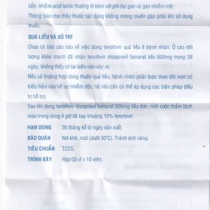 Thuốc Tenfovix điều trị nhiễm HIV, viêm gan siêu vi B (3 vỉ x 10 viên)