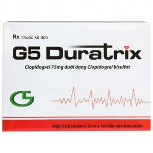 Thuốc G5 Duratrix Hà Tây giảm nguy cơ nhồi máu cơ tim, đột quỵ, tai biến mạch máu não (5 túi x 10 vỉ x 10 viên)