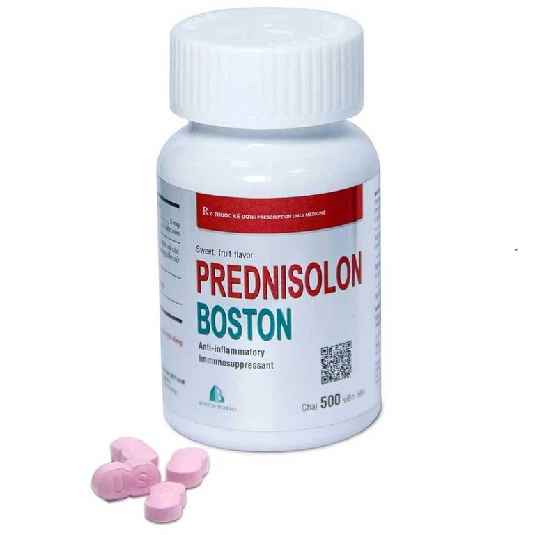 Thuốc Prednisolon Boston điều trị các rối loạn viêm và dị ứng (500 viên)