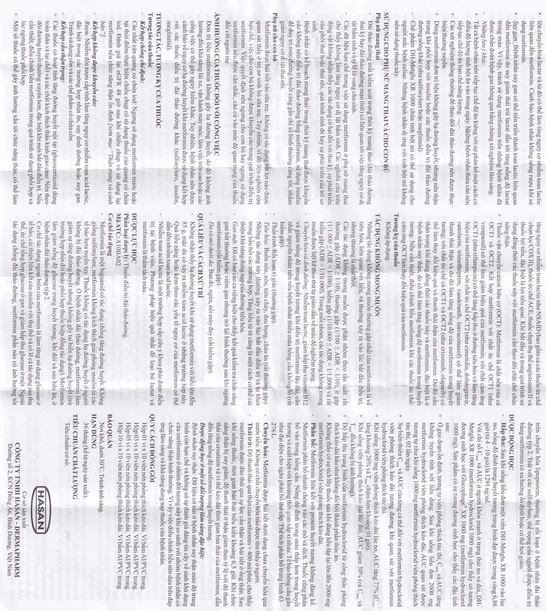 Thuốc DH-Metglu XR 1000 Hasan điều trị tiểu đường típ 2 (5 vỉ x 10 viên)