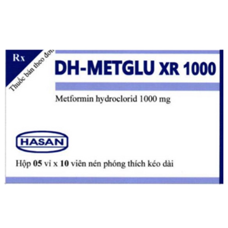 Thuốc DH-Metglu XR 1000 Hasan điều trị tiểu đường típ 2 (5 vỉ x 10 viên)
