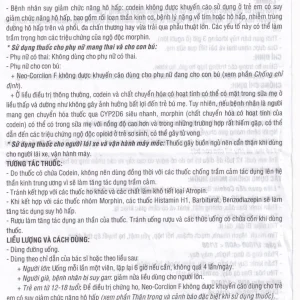 Viên nén Neo-Corclion F TV.Pharm giảm ho gió, ho khan (2 vỉ x 10 viên)