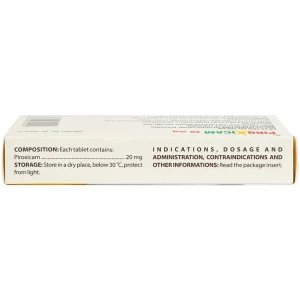 Viên nén Piroxicam 20mg Domesco giảm triệu chứng viêm khớp dạng thấp (3 vỉ x 10 viên)