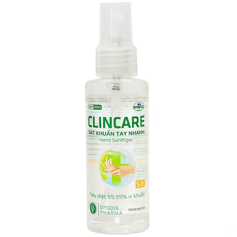 Sát khuẩn tay nhanh Clincare Opodis Pharma tiêu diệt 99,99% vi khuẩn, sát khuẩn tay nhanh (70ml)