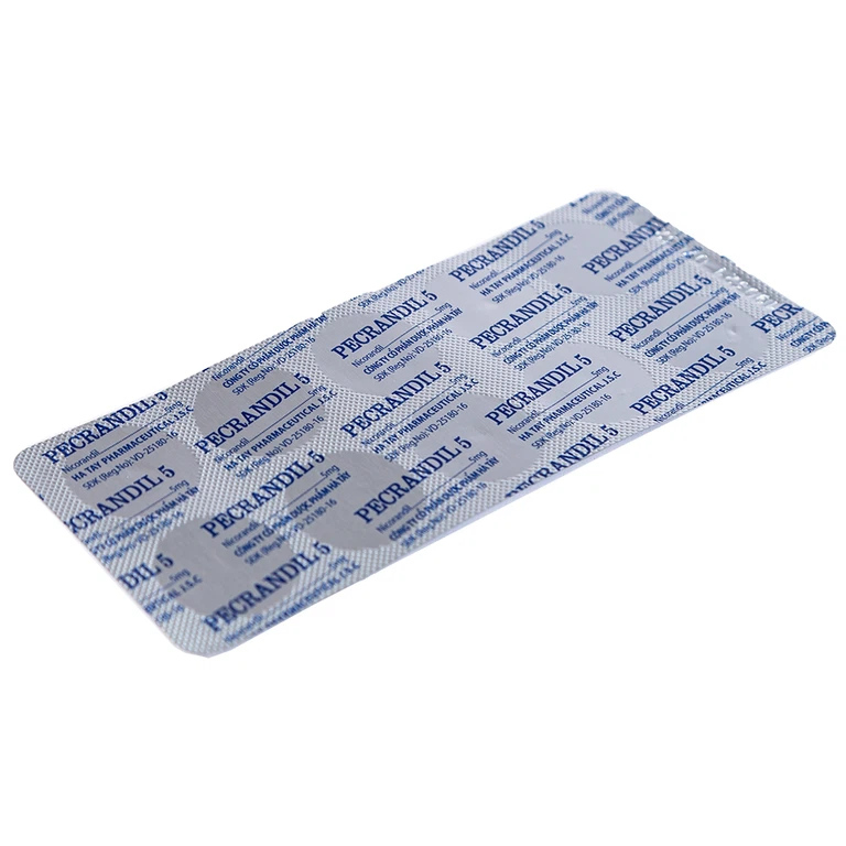 Viên nén Pecrandil 5 Hataphar ngăn ngừa và điều trị lâu dài đau thắt ngực (6 vỉ x 10 viên)