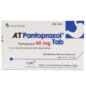 Viên nén A.T Pantoprazol Tab 40mg An Thiên điều trị loét dạ dày - tá tràng (10 vỉ x 10 viên)