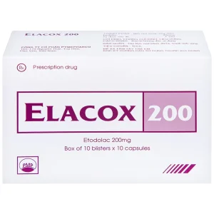 Thuốc Elacox 200 điều trị triệu chứng thoái hoá khớp, viêm khớp dạng thấp cấp hay mạn tính (10 vỉ x 10 viên)