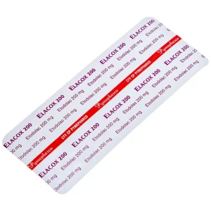 Thuốc Elacox 200 điều trị triệu chứng thoái hoá khớp, viêm khớp dạng thấp cấp hay mạn tính (10 vỉ x 10 viên)