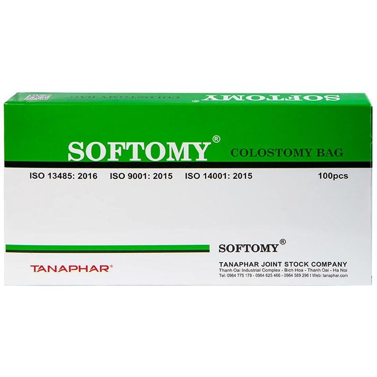 Túi hậu môn nhân tạo Softomy Tanaphar hỗ trợ cho việc bài tiết ở những người bệnh về hệ bài tiết (100 cái)