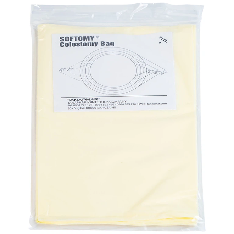 Túi hậu môn nhân tạo Softomy Tanaphar hỗ trợ cho việc bài tiết ở những người bệnh về hệ bài tiết (100 cái)