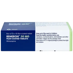 Thuốc Remeron 30mg MSD điều trị các đợt của trầm cảm nặng (3 vỉ x 10 viên)