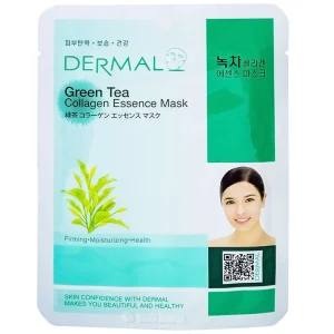 Mặt nạ Dermal Green Tea Collagen Essence Mask dưỡng da dành cho mọi loại da (23g)