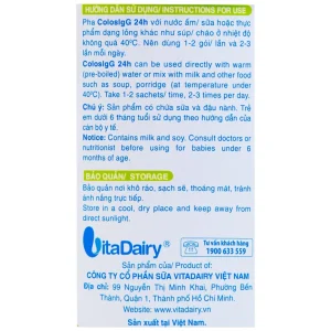 Sữa ColosIgG 24h Vitadairy hỗ trợ tăng cường miễn dịch và tiêu hóa (60 gói x 1.5g)