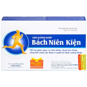 Viên xương khớp Bách Niên Kiện FOBIC hỗ trợ giảm nguy cơ viêm khớp, thoái hóa khớp (2 vỉ x 10 viên)